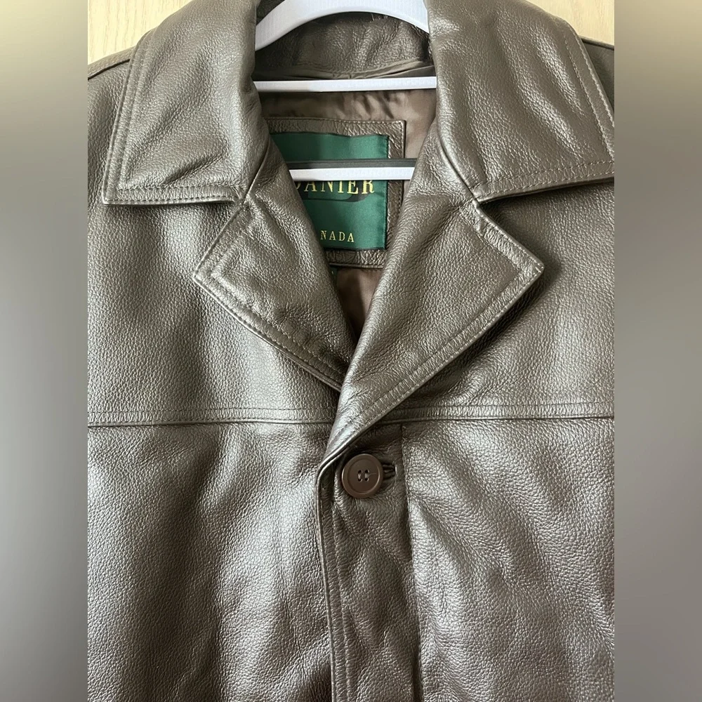 Men’s DANIER Vintage Dark Brown Heavyweight Faux Leather Jacket - Picture 13 of 16